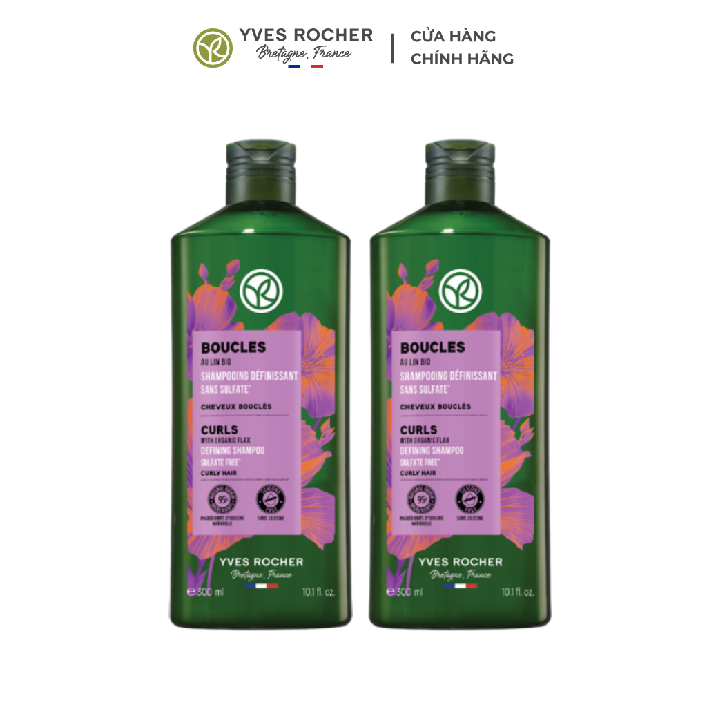 Combo 2 Dầu Gội Thiên Nhiên Không Sulfate Không Silicone Yves Rocher Shampoo 300mlx2 (nhiều phân loạ