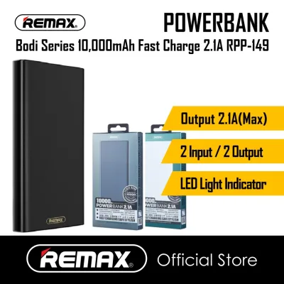 [Remax Energy] RPP-149 Bodi 10000mAh Fast Charging Powerbank 2USB Ports 2.1A Output | Type C & Micro USB Input