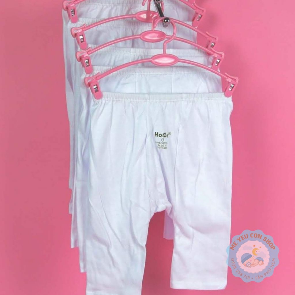 Quần dài mặc bỉm hotga cotton trắng cho bé