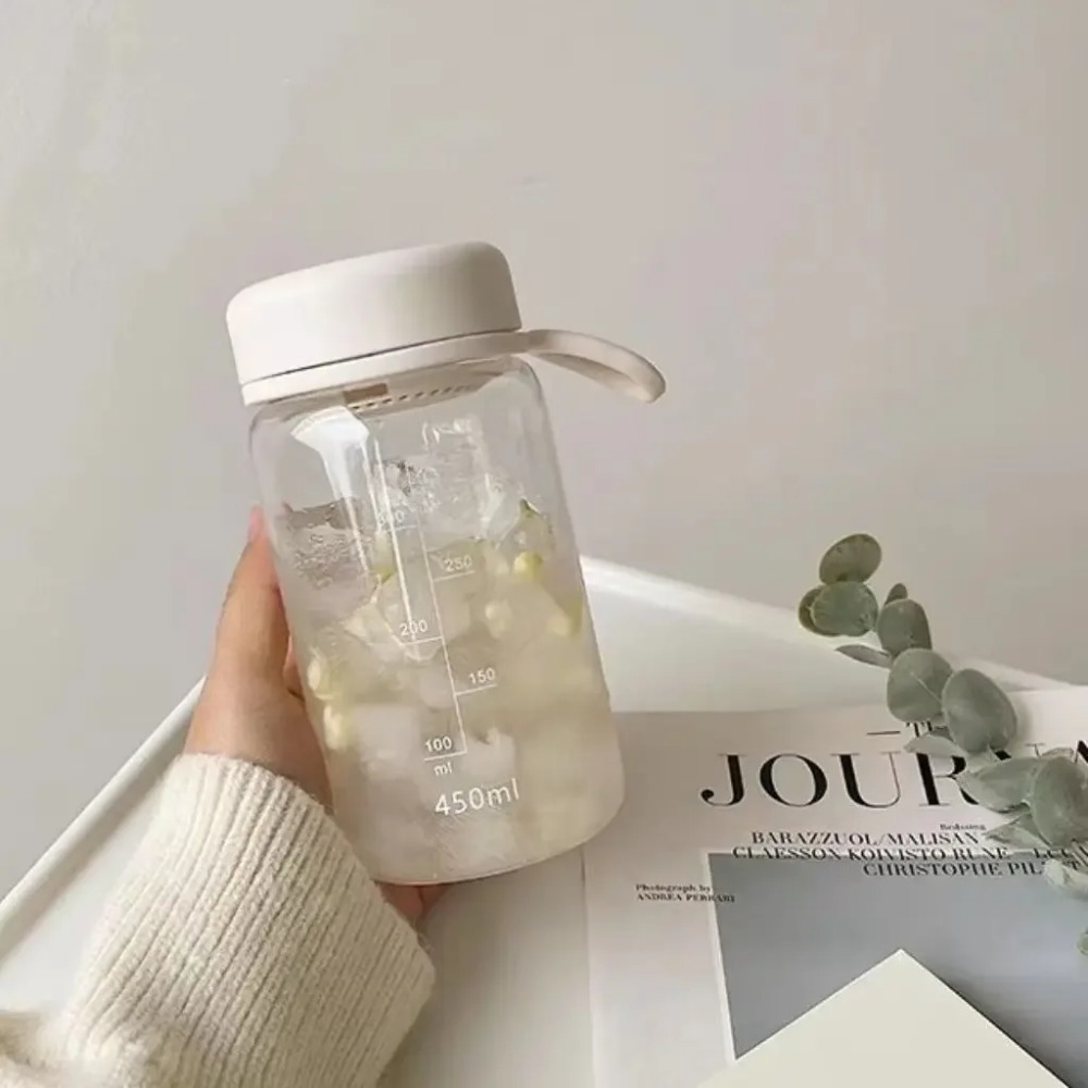 EODKUS Dây nâng Cốc nhựa trong suốt Trong suốt 450ml Bình nước sữa Thiết bị tập thể dục Di động Chai Nước Uống Nước Trái Cây - 4