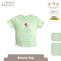 LIBBY Atasan Anak Perempuan Ruffle Kaos Polos Briona Top  Usia 9 Bulan - 14 Tahun  (1PCS)