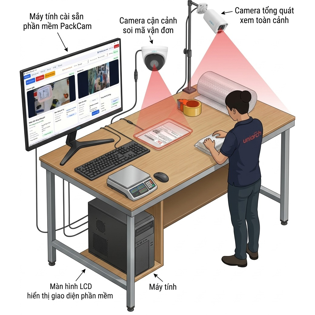 [FreeShip][Chính hãng] Phần mềm đóng gói hàng sàn thương mại điện tử PackCam Recorder - gói 1 năm - vĩnh viễn