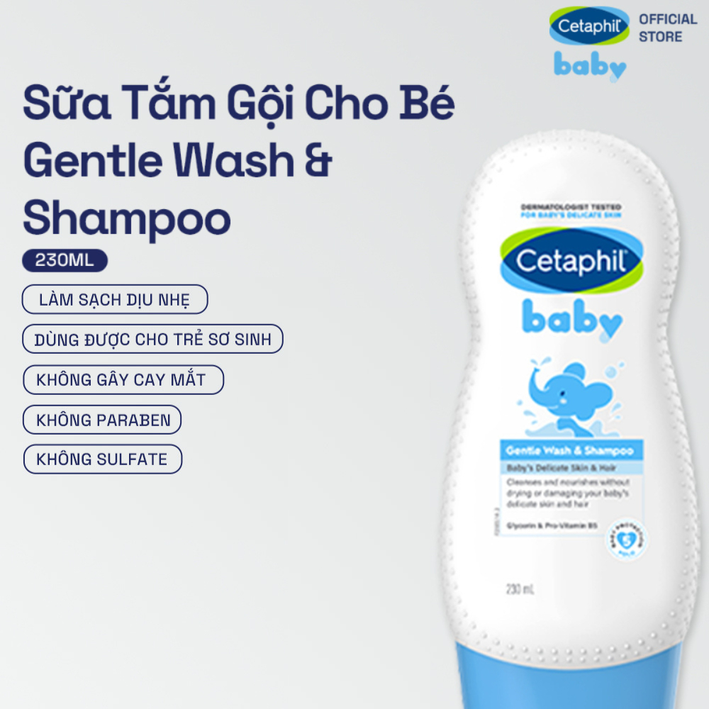 Sữa tắm gội dịu lành cho bé CETAPHIL BABY GENTLE WASH  SHAMPOO 230ML