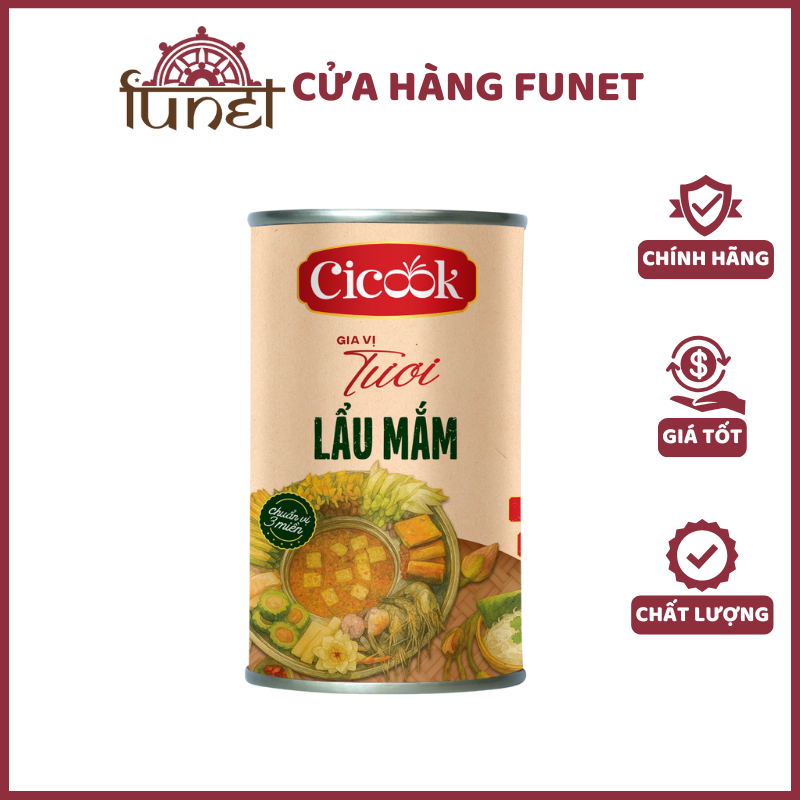 Nước Cốt Lẩu Mắm Cicook 370g – Gia Vị Lẩu Hoàn Chỉnh Chuẩn Vị Miền Tây Mắm Cá Linh