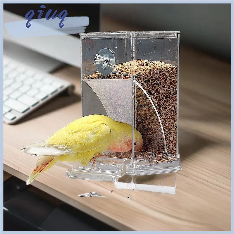 [qiuq] Công suất lớn chim trung chuyển Hộp chống giật gân chim thực phẩm quả bền Vẹt ăn hộp cho chim vừa nhỏ