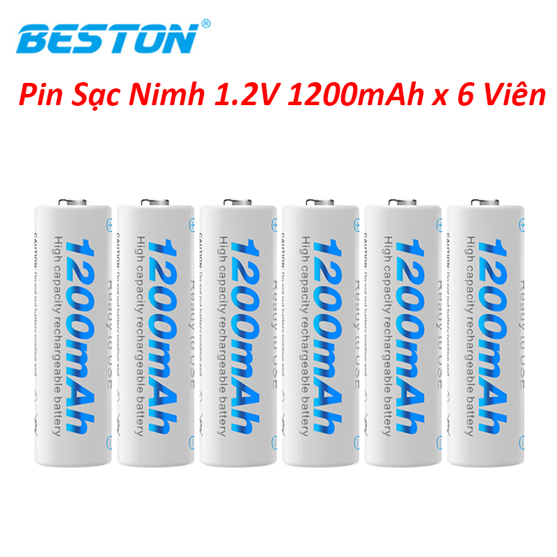 6 Pin Beston-AA-1200 Bộ 6 pin sạc AA Beston 1200mAh dành cho Micro BH 1 Năm