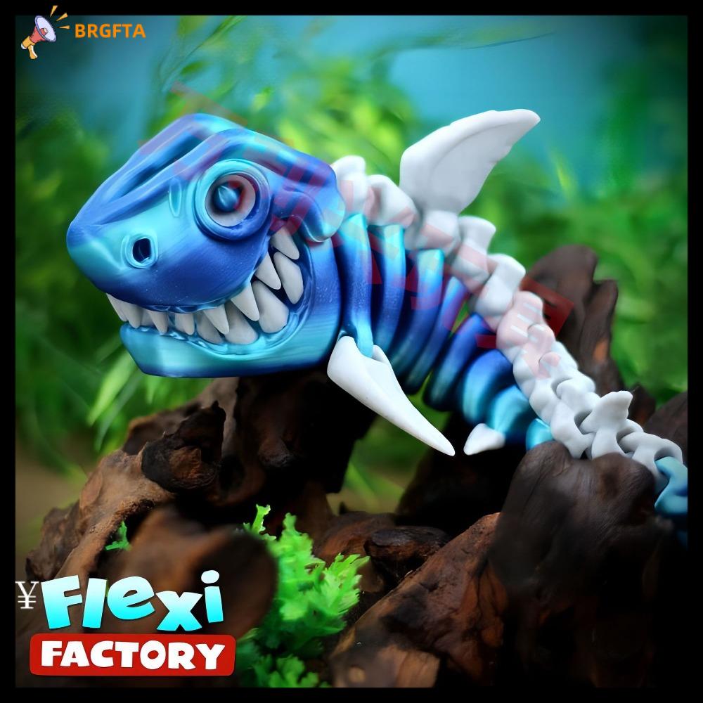 BRGFTA Đồ trang trí để bàn Bộ Xương cá mập in 3D Hình dạng xoay tự do Quà tặng trang trí Đồ trang trí in 3D Quà Tặng Đồ chơi sáng tạo Đồ chơi cá mập in 3D Nhà