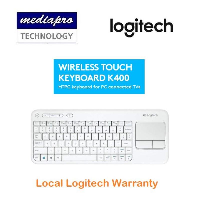 Logitech K400 Plus White TV Plus Unifying Keyboard with Android Keys and Integrated Touchpad, TV-Connected PC - Local Logitech Warranty Singapore