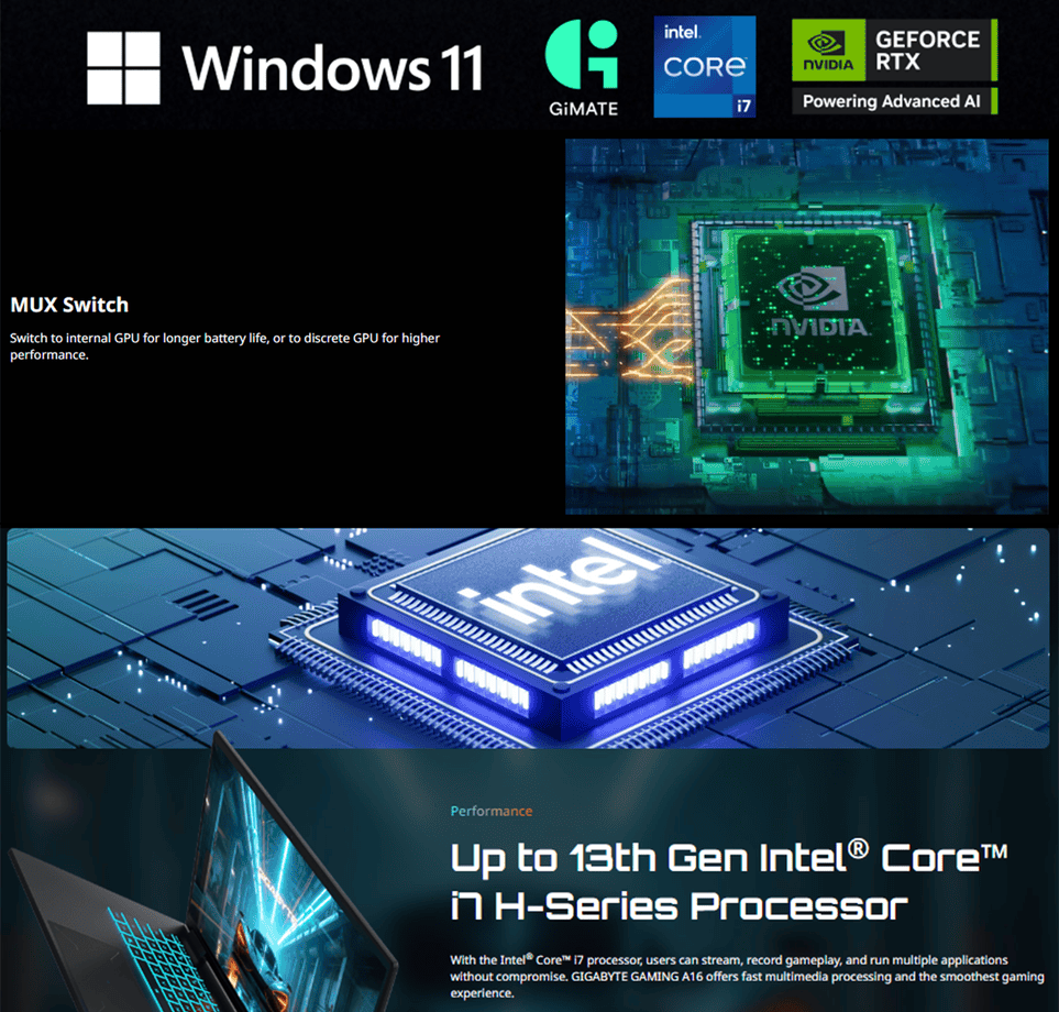 GIGABYTE A16 CMHI2 | 16" WUXGA 165Hz | i7-13620H | 16GB DDR5 | 512GB SSD | RTX4050 6GB | W11 11 GIGABYTE A16 CMHI2-MY893SH GAMING Laptop PRICE IN BANGLADESH MC SOLUTION BD