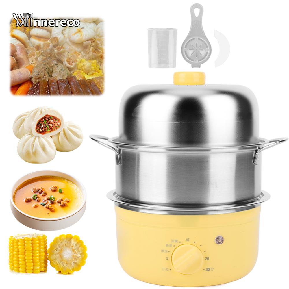 เครื่องต้มไข่ไฟฟ้าสแตนเลสสำหรับไข่ต้มแข็ง เครื่องทำอาหารในครัวขนาดกะทัดรัดและประหยัดพื้นที่ ราคา 435 บาท*ส่งฟรี