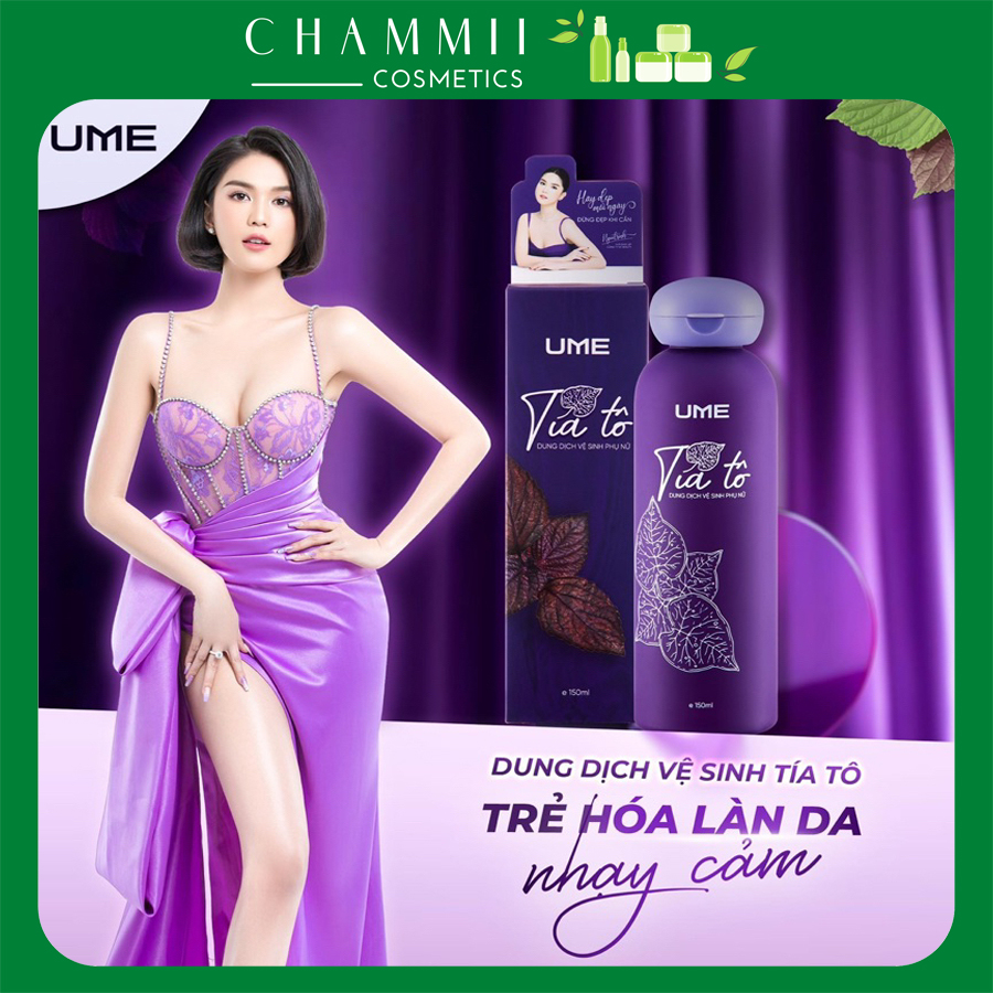 (17 đánh giá) Dung Dịch vệ sinh phụ nữ Tía Tô UME Ngọc Trinh An Toàn không khô rát Chính Hãng 150ml