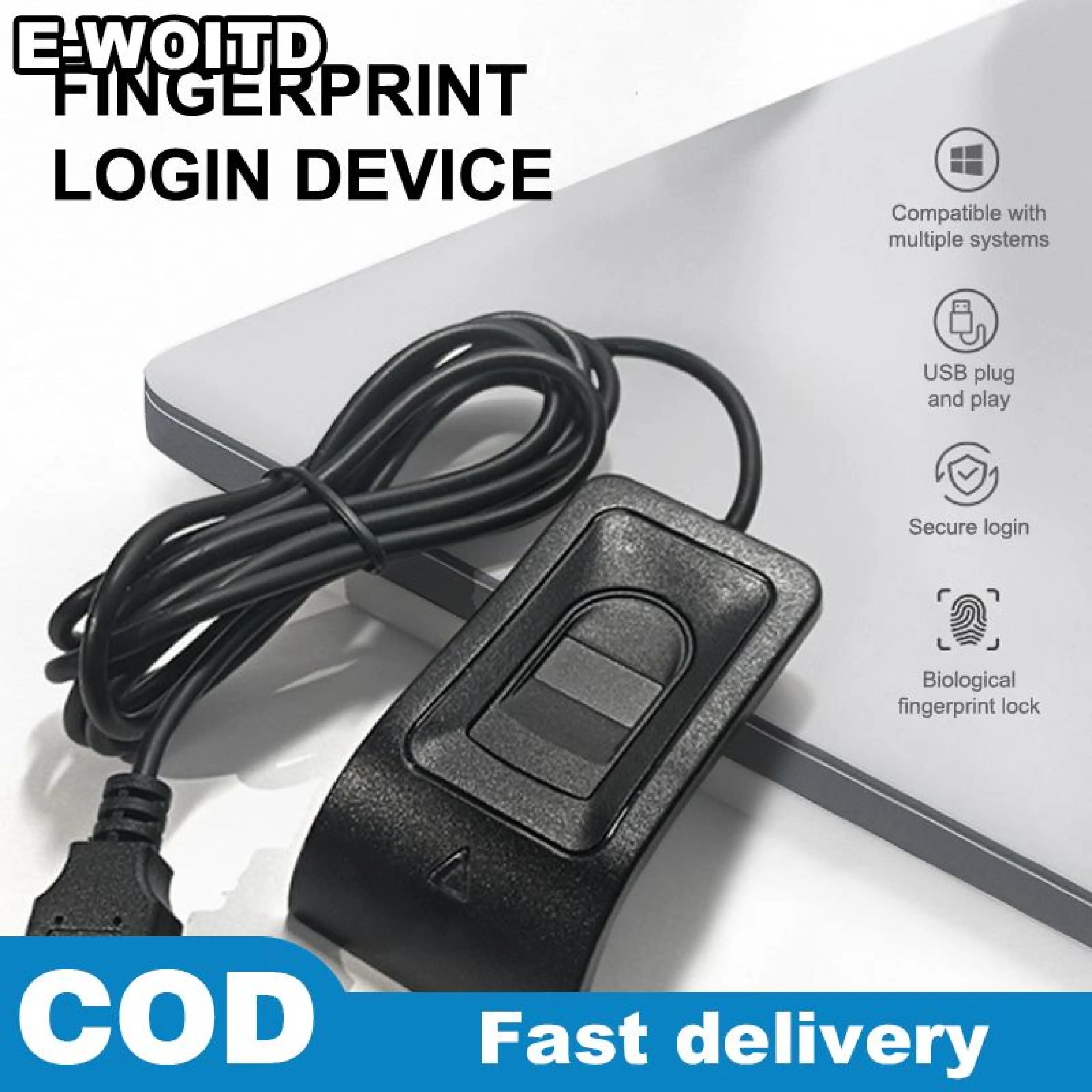 E-WOITD สำหรับ Windows 10 11 USB อ่านลายนิ้วมือลายนิ้วมือไบโอเมตริกซ์เข้าสู่ระบบ Windows รหัสผ่านการดำเนินงานฟรี