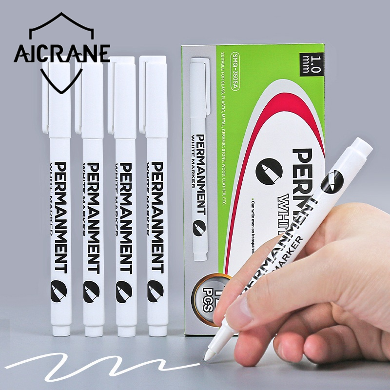 AICRANE Dầu Không Thấm Nước Bút Đánh Dấu Màu Trắng Vĩnh Viễn Gel Bút Chì 6