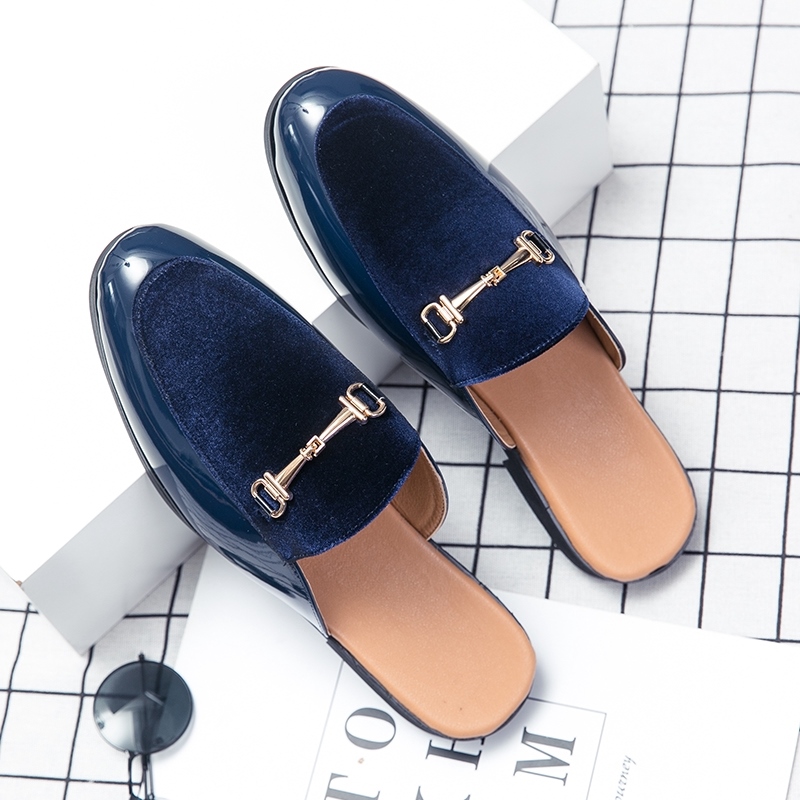 COD SDFERTEEEWE Summer Men Slippers Outdoor Slip on Mens Shoes Breathable Men Mules 37-45 Big Size Driving Loafers Suede Male Footwear Lazy Shoes