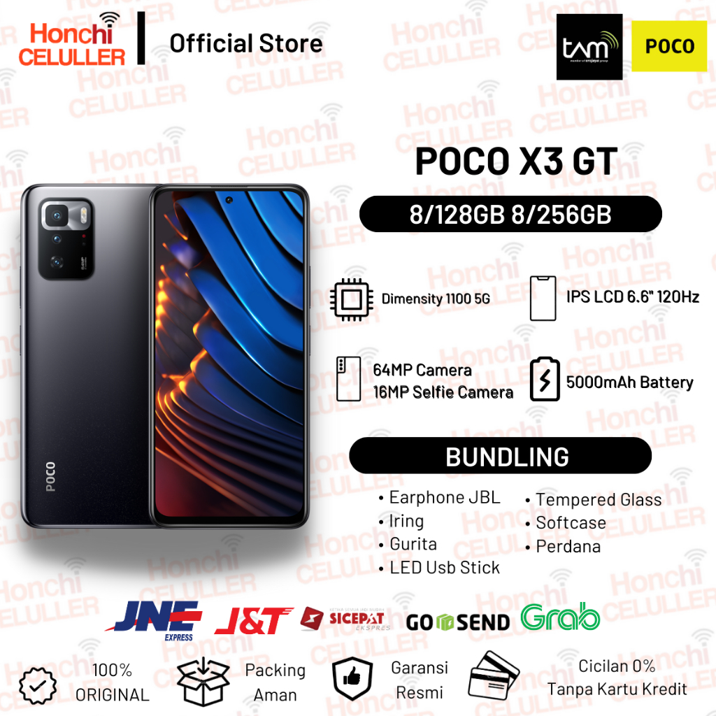 Xiaomi POCO X3 GT 5G 8/256GB 8/128GB Garansi Resmi POCO Indonesia TAM Giá 3,499,000 Đồng*Miễn phí vận chuyển