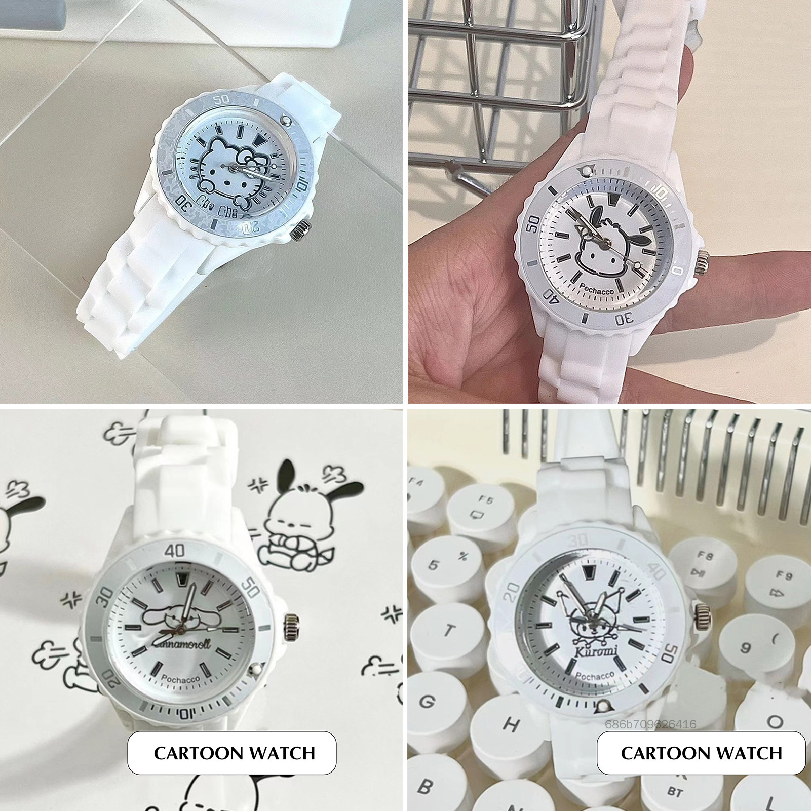 Trẻ em Analog Phim hoạt hình Xem dễ đọc Đồng hồ đeo tay quay số hoạt hình với Dây đeo Silicone cho thời gian và Lịch trình tổ chức TF-Ais-VN