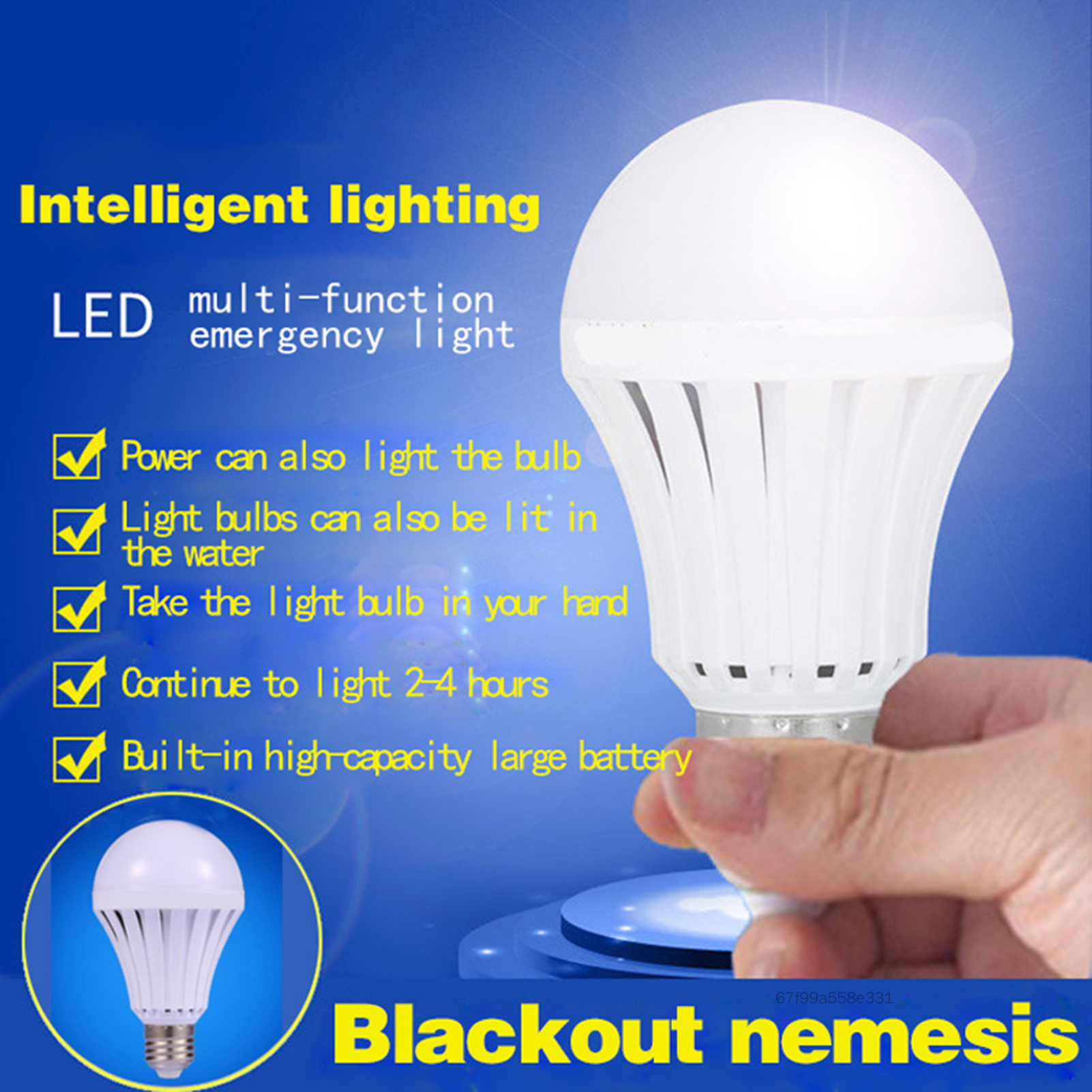 Bóng đèn LED khẩn cấp Bóng đèn chống nước Bóng đèn khẩn cấp màu trắng ấm để chiếu sáng cắm trại ngoài trời EA1-VN