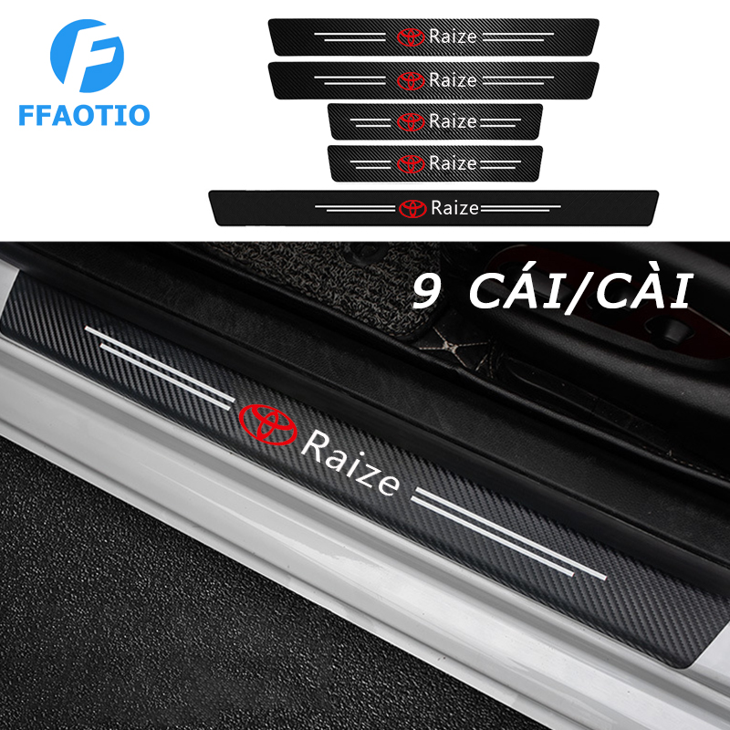 FFAOTIO Sợi Carbon Dán Cửa Ô Tô Miếng Dán Cốp Xe Phụ Kiện Ô Tô Cho Toyota Raize