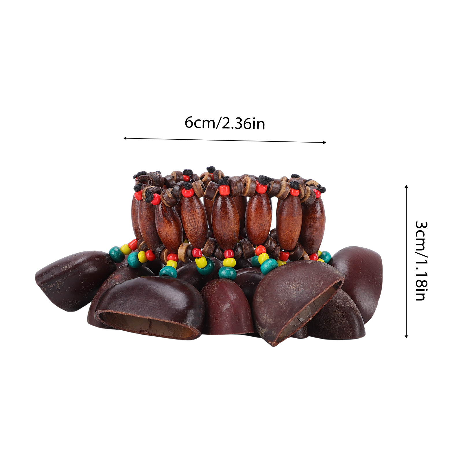2 gói hạt giống Châu Phi Rattle natrual Nut Vòng đeo tay vỏ sò làm bằng tay nhạc cụ lắc cộng hưởng tự nhiên bộ gõ đồng hành thư giãn món quà