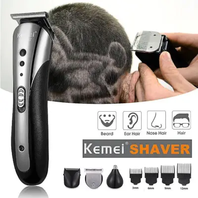 Kemei All in1 Rechargeable Hair Trimmer Waterproof Wireless Electric Shaver Beard Nose Ear Shaver Hair Clipper Trimmer Tool