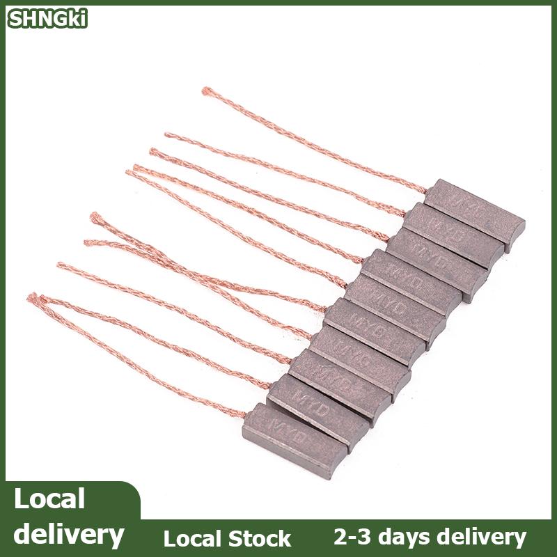 SHNGki Local Delivery 10PCS 4.5X6.5X20mm High Copper Generator Carbon Brushes Alternator Regulator For BYD Mitsubishi