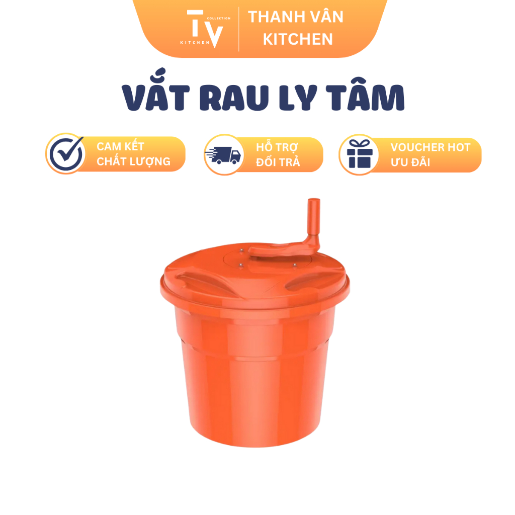 Dụng cụ vắt rau ly tâm cao cấp quay rau | TVKITCHEN