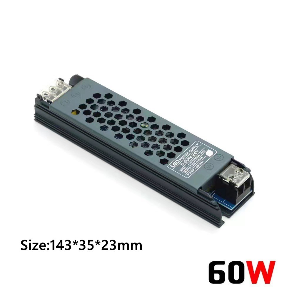 Bộ chuyển đổi công suất siêu mỏng DC12V / 24V / 48V Biến áp công suất chất lượng cao 60W / 100W / 200W / 300W / 400W LED - 60W - DC 24V