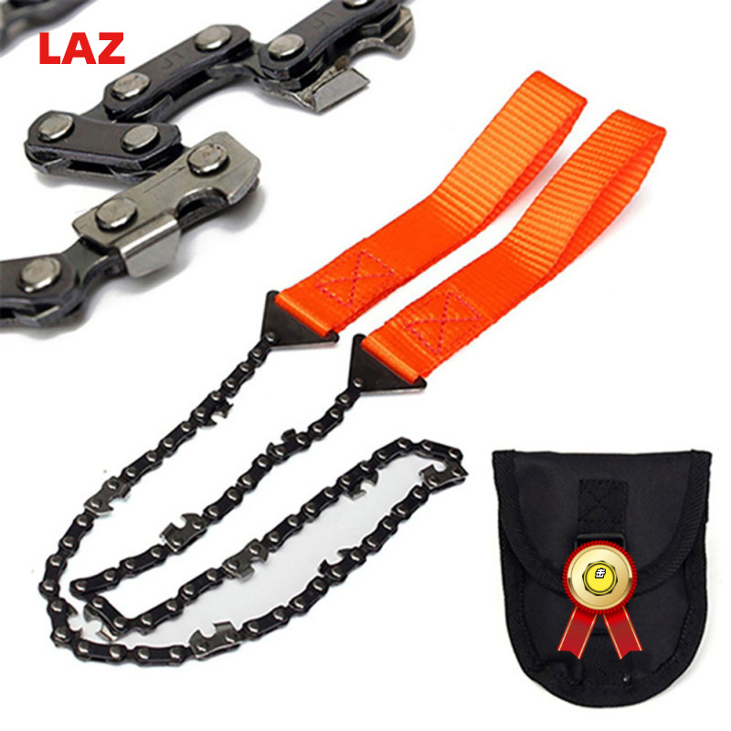 Máy cưa xích cầm tay 24 inch Máy cưa xích cắt gỗ ngoài trời 11/16/33 răng Công cụ đi bộ đường dài cắm trại khẩn cấp