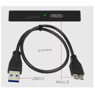 [SG In-Stock] Black USB 3.0 Male A To Micro B Cable Cord for External Hard Disk Drive HDD Data Transfer Sata Enclosure