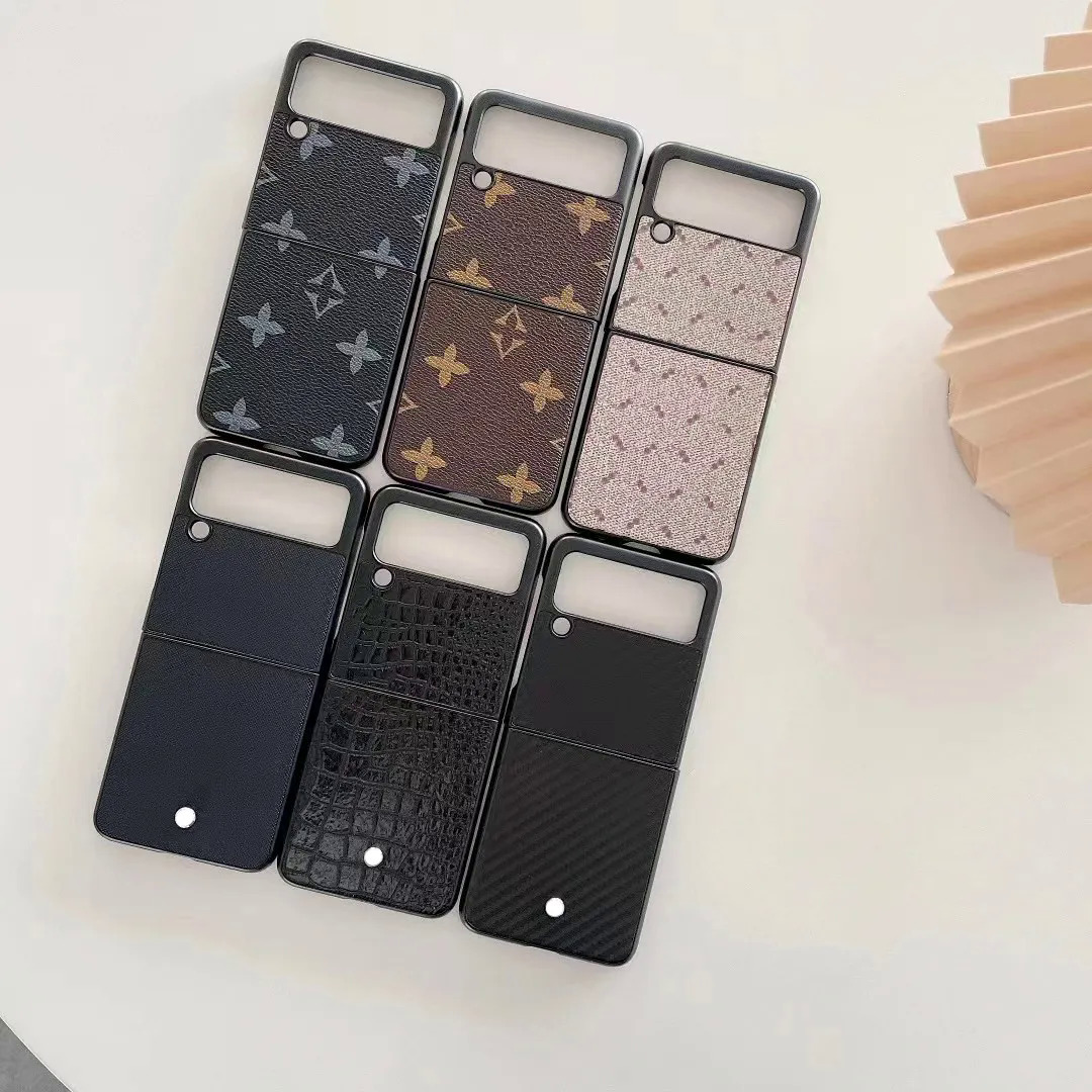 Fashionnewbeautiful Ốp lưng điện thoại Flip3 FLIP4 flip5 Galaxy Z Ốp lưng da cao cấp Samsung Flip 3 4 5 Chất lượng cao với hộp Logo kết hợp đơn hàng đóng g