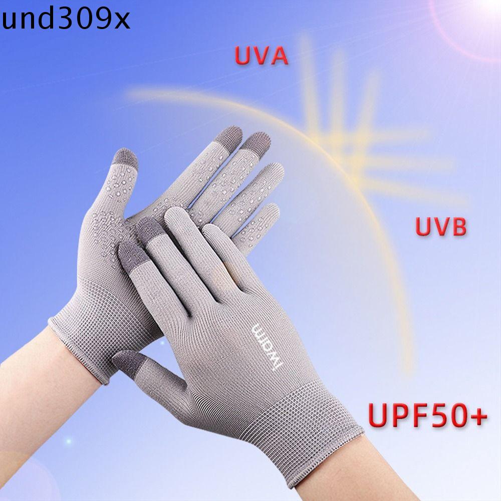 UND309X Thời trang Chống trượt Chữ cái Chống tia cực tím Lái xe Ngoài trời Găng tay chống nắng cho nữ Găng tay nam Leo núi Hàn Quốc Găng