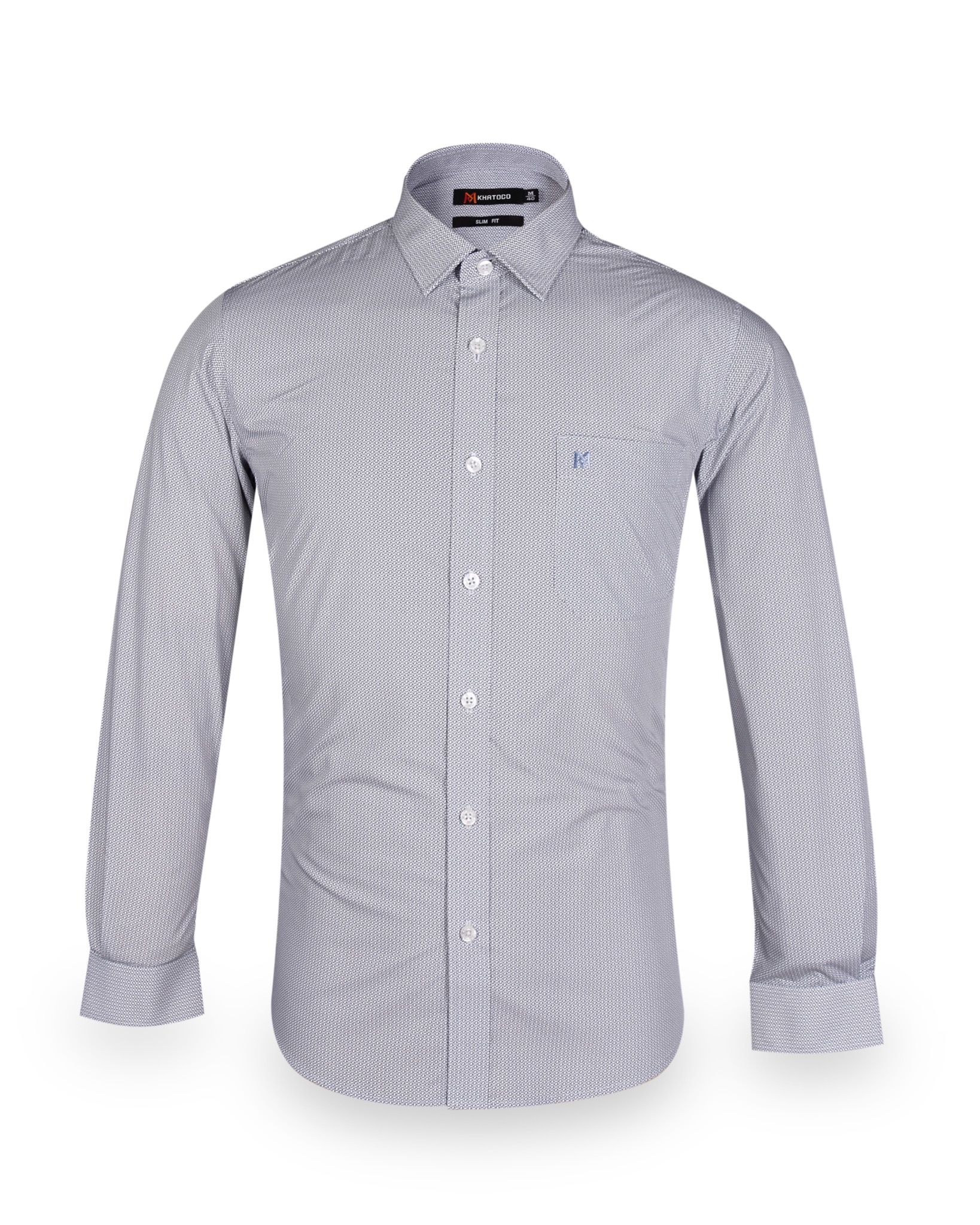 Áo sơ mi nam khatoco tay dài kẻ sọc màu xám mã a1md568s1-cnin066-2009-d