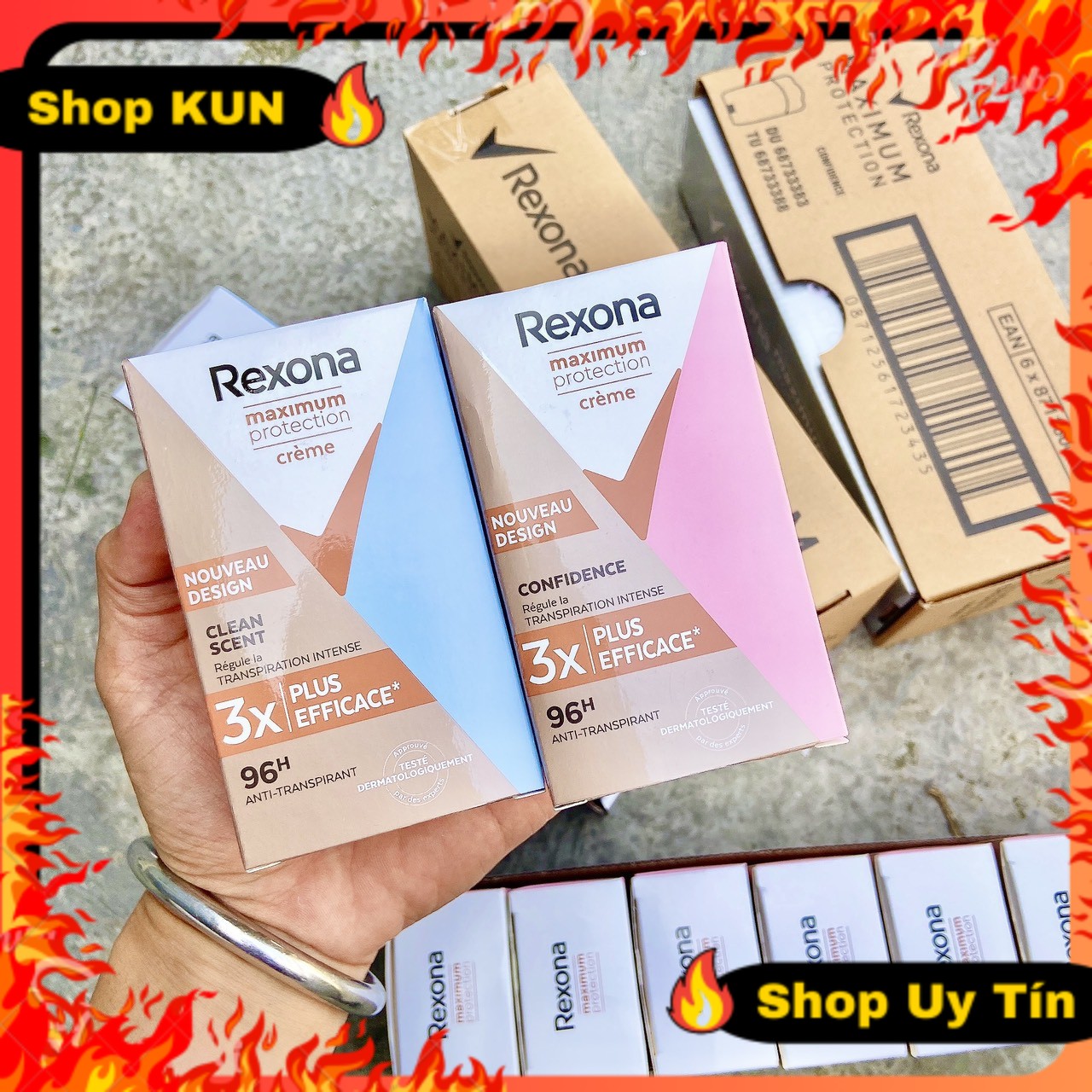 Lăn sáp khử mùi rexona 45ml khử mồ hôi , kiềm dầu , khử mùi cơ thể , se khít chân lông