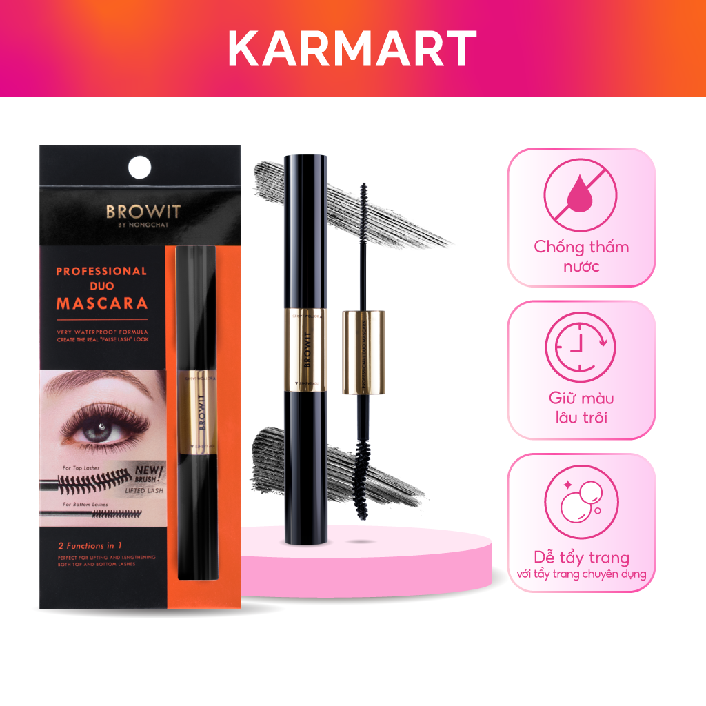 Mascara 2 đầu browit professional duo mascara 4 + 4g sexy black