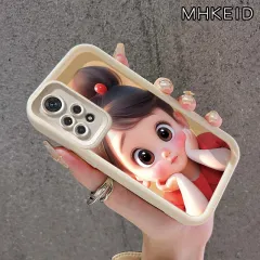 MHKEID Casing Hp Xiaomi Redmi Note 11 Redmi Note 11s Redmi Note 11 Pro 5G Case Pola gadis anime yang lucu Silikon Softcase Casing pelindung lensa penuh pencegahan jatuh Barang-barang laris desain terbaru Kesing
