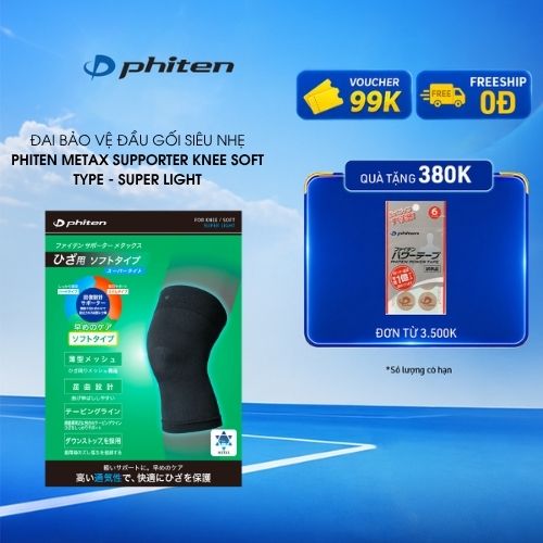 Đai Bảo Vệ Khớp Gối Loại Mềm Super Light Phiten Supporter Knee Soft Super Light