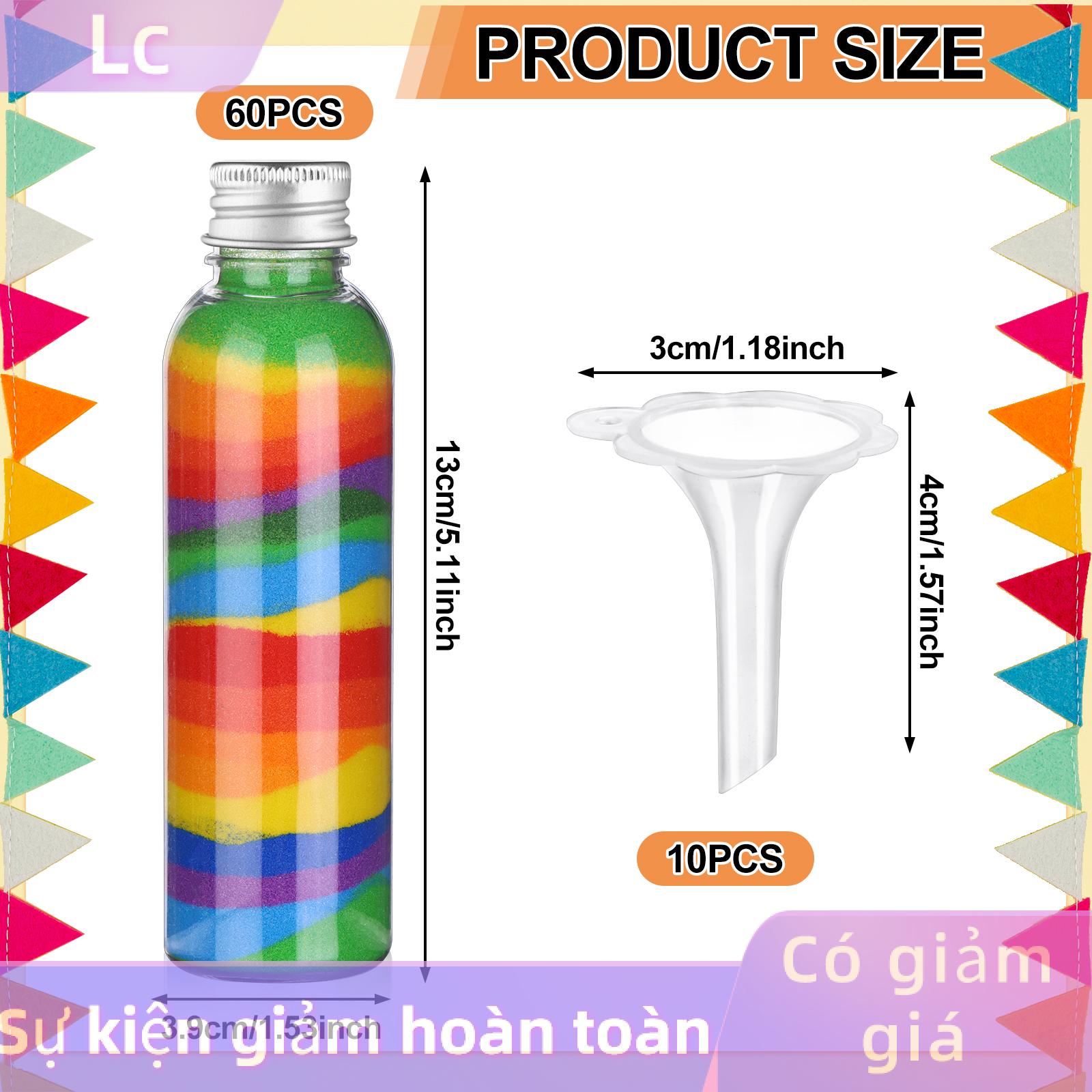 【Special price】🎁LC 60 cái cát nghệ thuật Chai 120ml nhựa Potion chai nhựa chai cát container nhựa cát nghệ thuật chai DIY Màu cát Bott