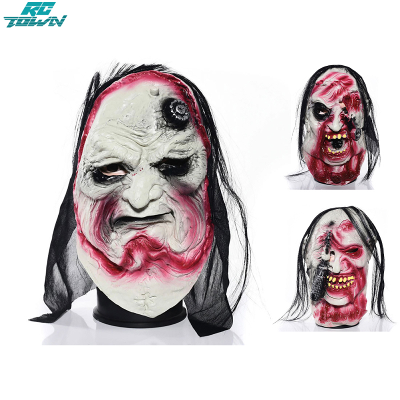 Halloween Latex Mask Scary Full Face Latex Headgear Costume Cosplay Props