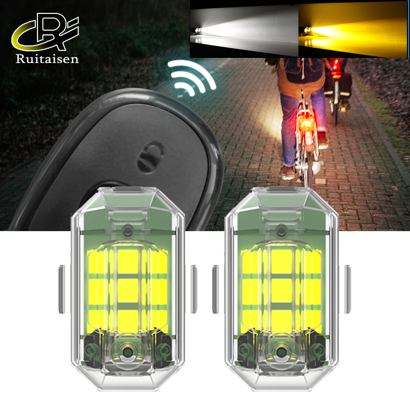 Đèn Hậu Nhấp Nháy Cho Xe Đạp Đèn Máy Bay Không Người Lái Xe Máy 7 Màu Đèn Cảnh Báo Xe Hơi Điều Khiển Từ Xa Mẫu Đèn Hậu Harley