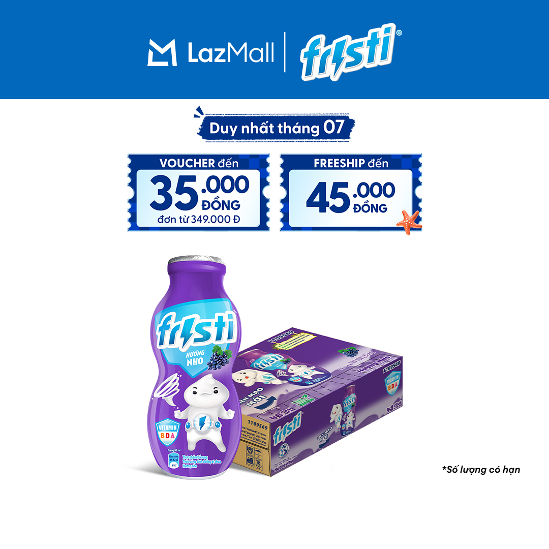 Thùng 48 Chai Sữa Chua Uống Fristi Hương Nho 80ml (48x80ml)