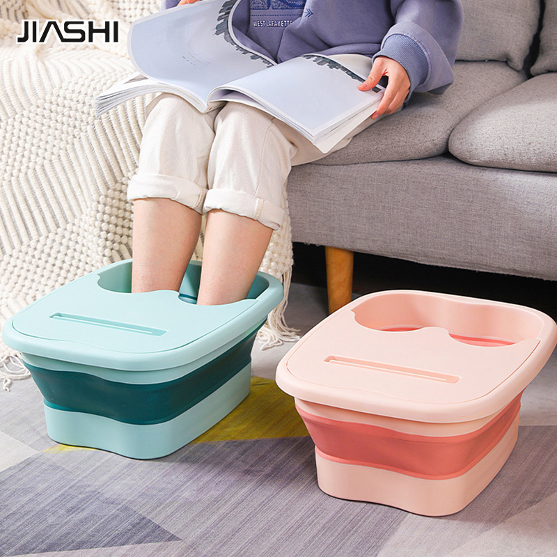 JIASHI Footbath bucket foldable bucket portable storage home massage health foot bath over calf with cover insulation footbath ราคา 201 บาท*ส่งฟรี