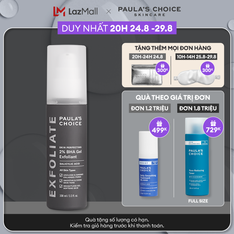 Gel loại bỏ tế bào chết Paula’s Choice Skin Perfecting 2% BHA Gel Exfoliant 100ml 2040