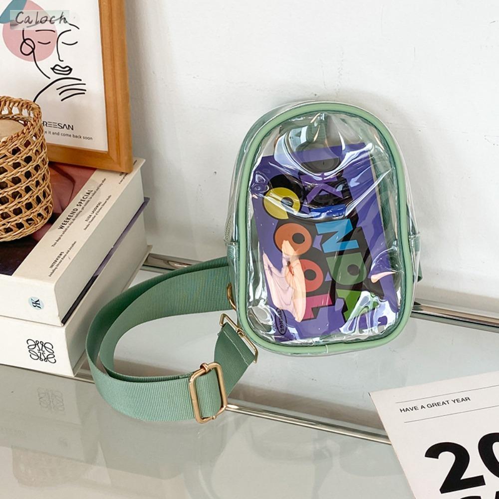 CALOCH กันน้ำกันน้ำได้ กระเป๋าสะพายใสคู่ สไตล์เกาหลีแบบ พีวีซีพีวีซี กระเป๋า Crossbody โปร่งใส กระเป๋าแบบสะพายไหล่ ฤดูร้อนฤดูร้อนฤดูร้อน กระเป๋าตุ๊กตาออกไปข้างนอก เทศกาลสงกรานต์ ราคา 212 บาท*ส่งฟรี