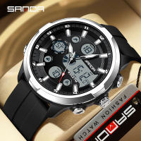 Sanda นาฬิกาอเนกประสงค์ผู้ชายแฟชั่นนาฬิกาข้อมือลำลองอิเล็กทรอนิกส์ใหม่ SD9053-4กันน้ำเรืองแสงตอนกลางคืน