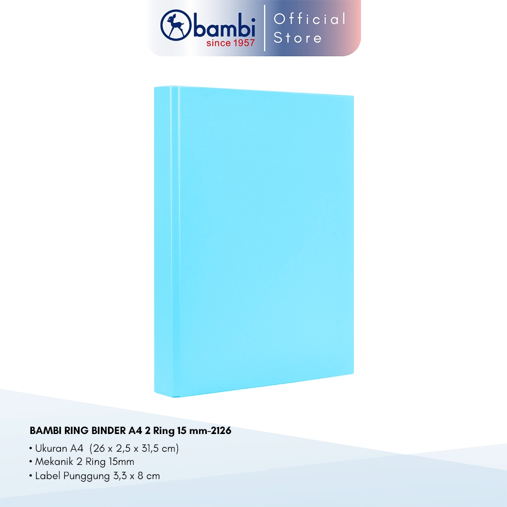 Bambi Ring Binder A4 2 Ring Type D All Color Small Size 15 mm - 2126