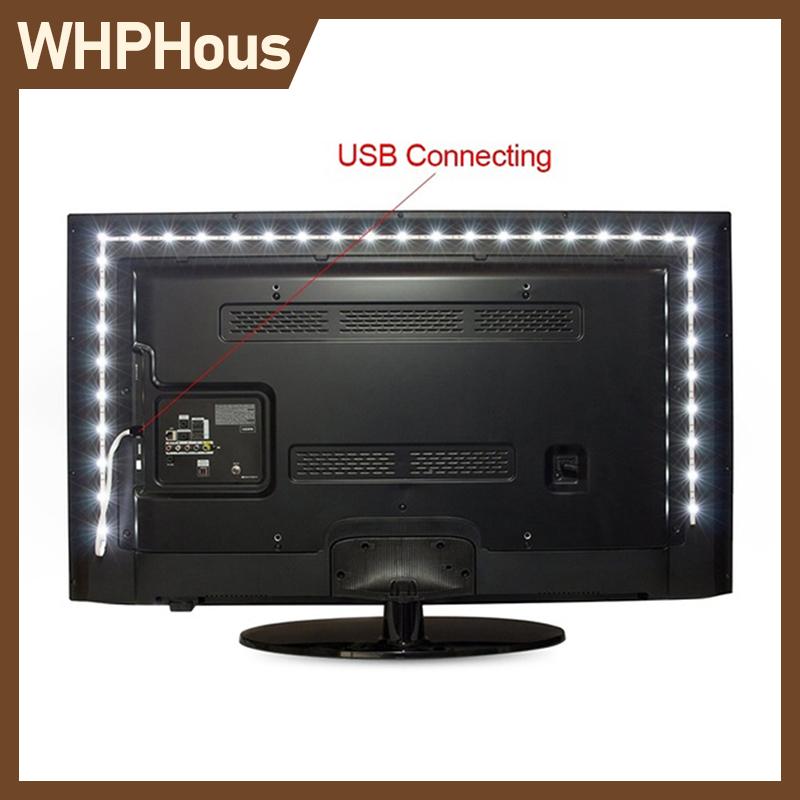 WHPHous แถบไฟ LED ติดหลังทีวี5V ไฟ LED แถบไฟตกแต่งโคมไฟเทปไฟพื้นหลังทีวี ราคา 39 บาท*ส่งฟรี