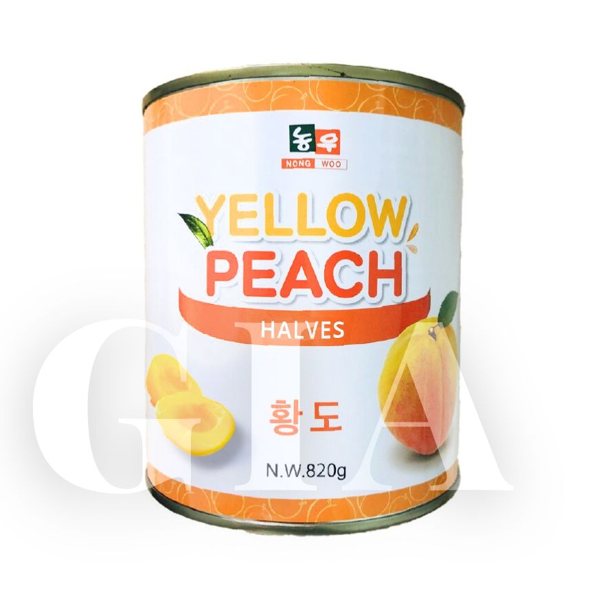 Đào ngâm hq nong woo yellow peach lon 820g