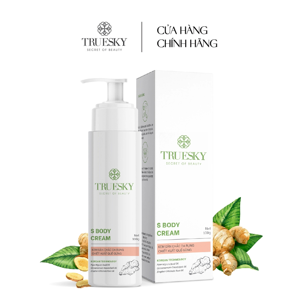 Kem tan mỡ bụng chiết xuất quế gừng Truesky S Body Cream 100g