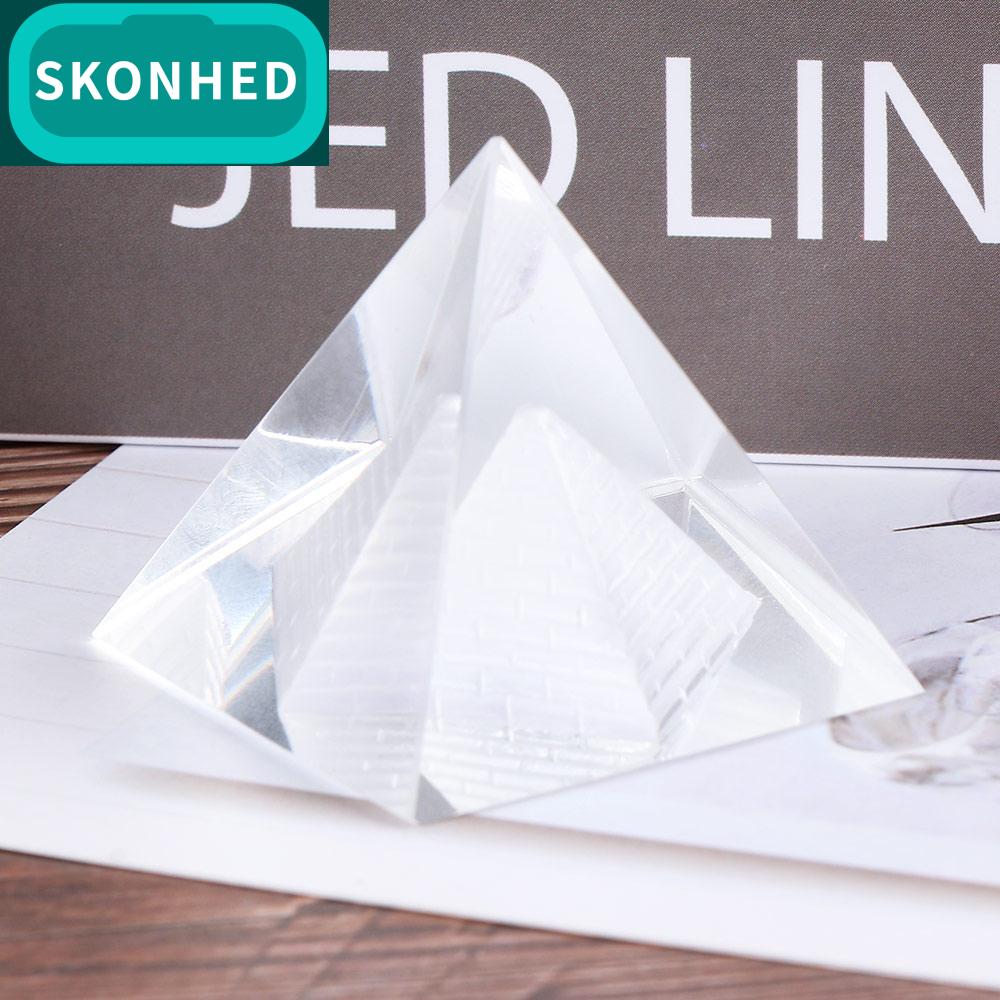 SKONHED หุ่น 40mm Geomancy เรอิกิ จักระ ฮีลลิ่ง แบบจำลองอาคารโบราณ ของตกแต่งบ้าน แกะสลัก งานฝีมือ คริสตัลพีระมิด ปิรามิดอียิปต์ สเตอริโอพีระมิด ตกแต่งพีระมิด