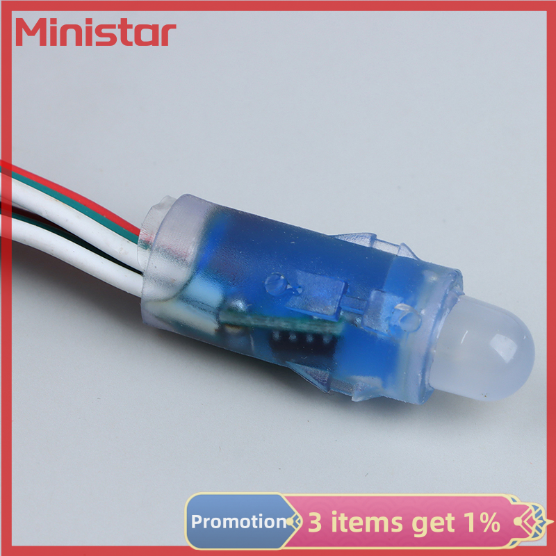 Minestar 50pcs 5V 3W đầy màu sắc đèn LED điểm ảnh Đèn LED chống nước dây đục lỗ ánh sáng